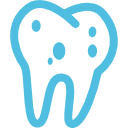 Icon of a tooth with cavities